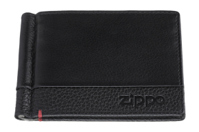 2006025 Зажим для денег ZIPPO с защитой от сканирования RFID, чёрный, натуральная кожа, 11x1x8,2 см