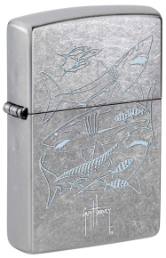 48595 Зажигалка ZIPPO Guy Harvey с покрытием Street Chrome, латунь/сталь, серебристая, 38x13x57 мм