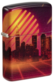 48505 Зажигалка ZIPPO Cyber City с покрытием 540 Matte, латунь/сталь, оранжевая 38x13x57 мм