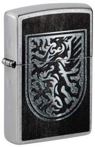 48730 Зажигалка ZIPPO Dragon Design с покрытием Street Chrome, латунь/сталь, серебристая, 38x13x57 мм