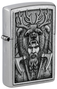 48731 Зажигалка ZIPPO Barbarian Design с покрытием Street Chrome, латунь/сталь, серебристая, 38x13x57 мм