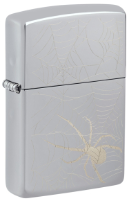 48767 Зажигалка ZIPPO Spider Design с покрытием High Polish Chrome, латунь/сталь, серебристая, 38x13x57 мм