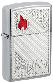 48126 Зажигалка ZIPPO Classic с покрытием Brushed Chrome, латунь/сталь, серебристая, 38x13x57 мм