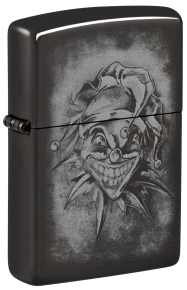 48914 Зажигалка ZIPPO Clown с покрытием High Polish Black, латунь/сталь, черная, глянцевая, 38x13x57 мм