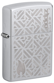 29912 Зажигалка ZIPPO Mosaic с покрытием Satin Chrome, латунь/сталь, серебристая, матовая, 38x13x57 мм