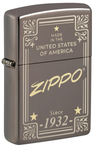 48715 Зажигалка ZIPPO с покрытием Black Ice®, латунь/сталь, черная, 38x13x57 мм