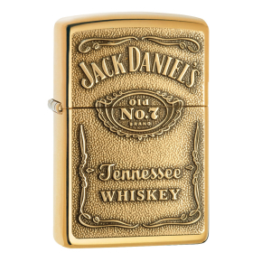 254BJB.428 Зажигалка ZIPPO Jack Daniel's® с покрытием High Polish Brass, латунь/сталь, золотистая, глянцевая, 38x13x57 мм