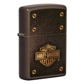 49466 Зажигалка ZIPPO Harley-Davidson® с покрытием Brown Matte, латунь/сталь, коричневая, матовая, 36x12x56 мм