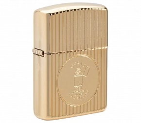 49631 - зажигалка ZIPPO Armor™ Founder's Day с покрытием High Polish Gold-Plated Edition Collectible, латунь/сталь, золотистая, глянцевая, 38x13x57 мм